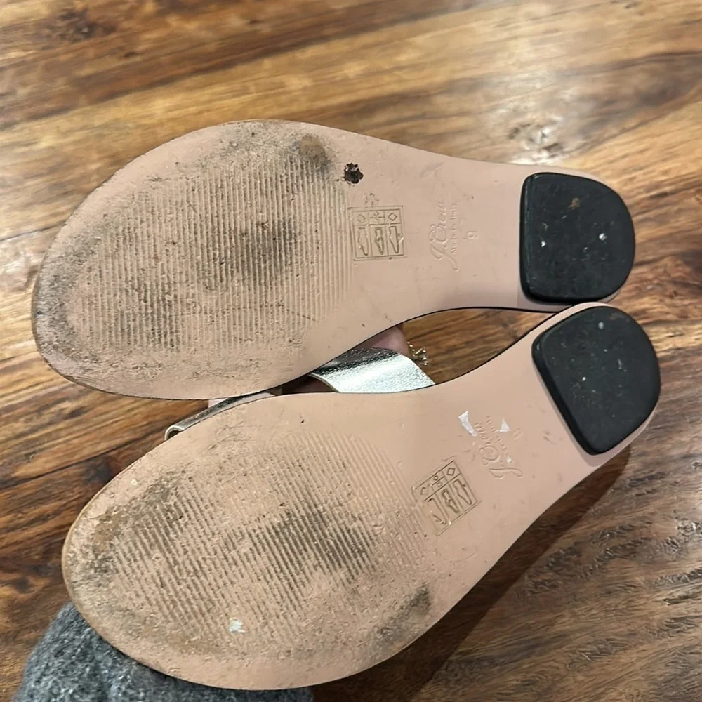 J. Crew Silver Cyprus Sandal Sz9